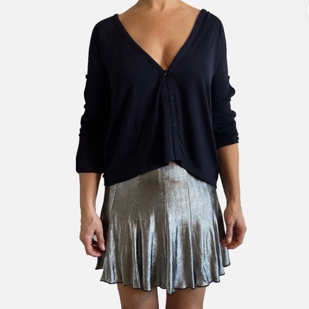 Bycorpus silver metallic miniskirt size 2